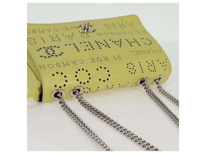 Borsa a Spalla a Catena CHANEL Pelle 2 in 1 Gialla CC Auth 130486SM Giallo - vista 6