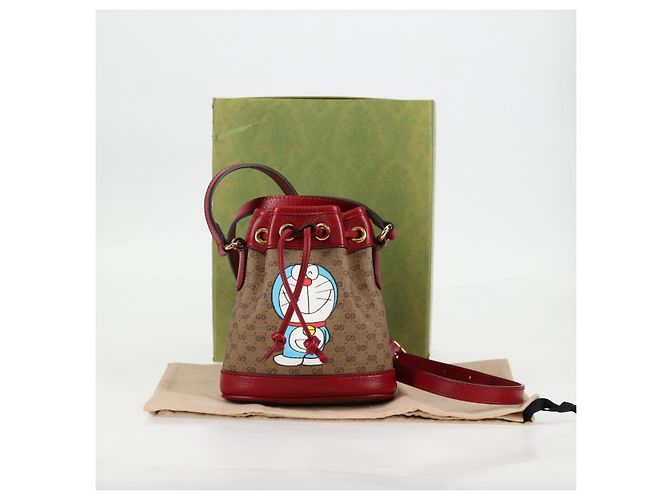 Borsa di collaborazione GUCCI Micro GG Supreme Doraemon in PVC beige 647801 Auth 131783SM - vista 12
