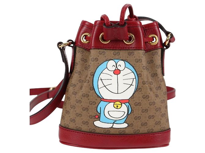 Borsa di collaborazione GUCCI Micro GG Supreme Doraemon in PVC beige 647801 Auth 131783SM - vista 13