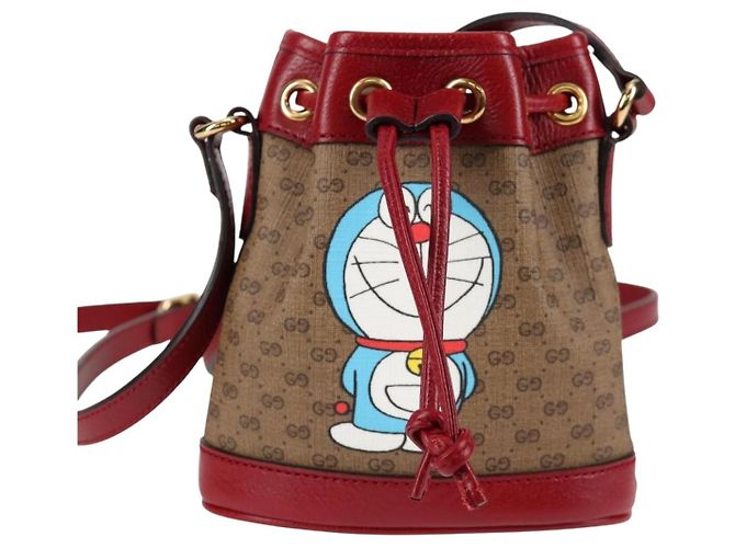 Borsa di collaborazione GUCCI Micro GG Supreme Doraemon in PVC beige 647801 Auth 131783SM - vista 14