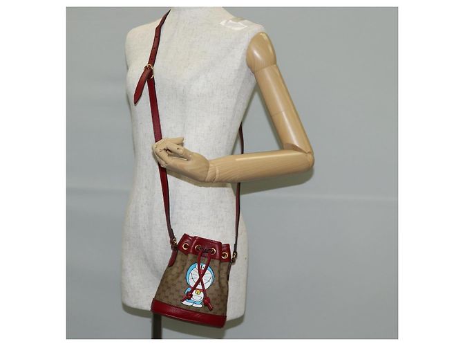 Borsa di collaborazione GUCCI Micro GG Supreme Doraemon in PVC beige 647801 Auth 131783SM - vista 22