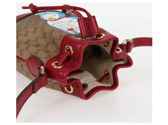 Borsa di collaborazione GUCCI Micro GG Supreme Doraemon in PVC beige 647801 Auth 131783SM - vista 6