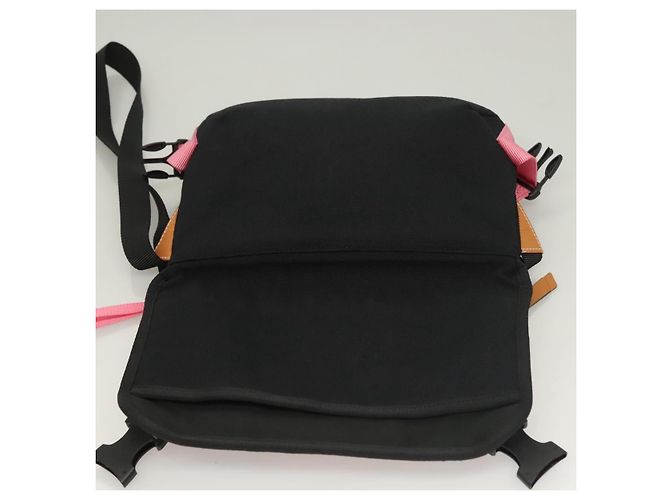 LOEWE Borsa Messenger Anagram Piccola in Lana Nera Argento Auth 132972SAM Nero - vista 10