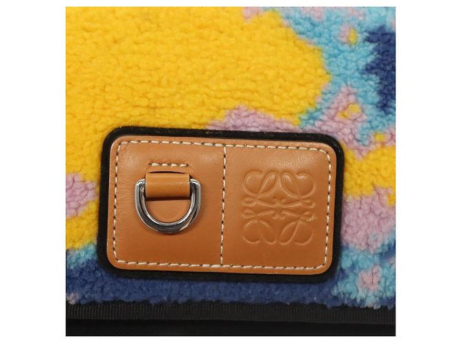 LOEWE Borsa Messenger Anagram Piccola in Lana Nera Argento Auth 132972SAM Nero - vista 18