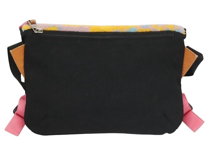 LOEWE Borsa Messenger Anagram Piccola in Lana Nera Argento Auth 132972SAM Nero - vista 2