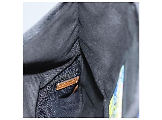 LOEWE Borsa Messenger Anagram Piccola in Lana Nera Argento Auth 132972SAM Nero - vista 20