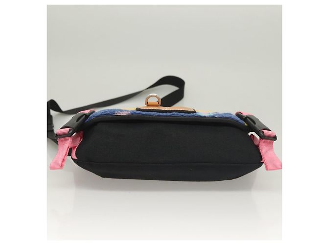 LOEWE Borsa Messenger Anagram Piccola in Lana Nera Argento Auth 132972SAM Nero - vista 5