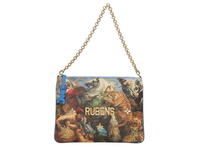 LOUIS VUITTON Pochette Plat Celty Koons Rubens M64617 LV Auth 132961SM Multicolor - vista 2
