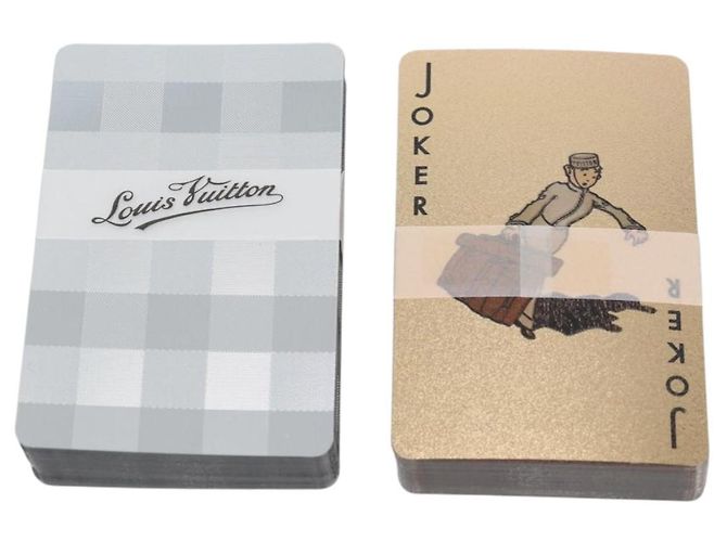 LOUIS VUITTON Jeu de cartes Damier Argent Or LV Auth 133203SAM Argenté Doré - vue 2