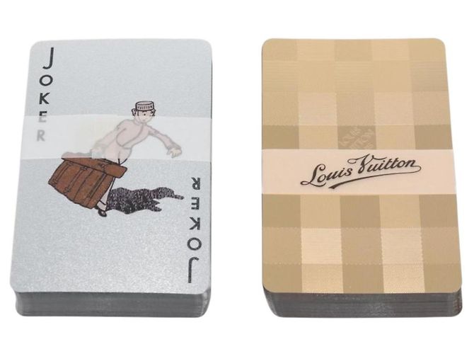 LOUIS VUITTON Jeu de cartes Damier Argent Or LV Auth 133203SAM Argenté Doré - vue 3