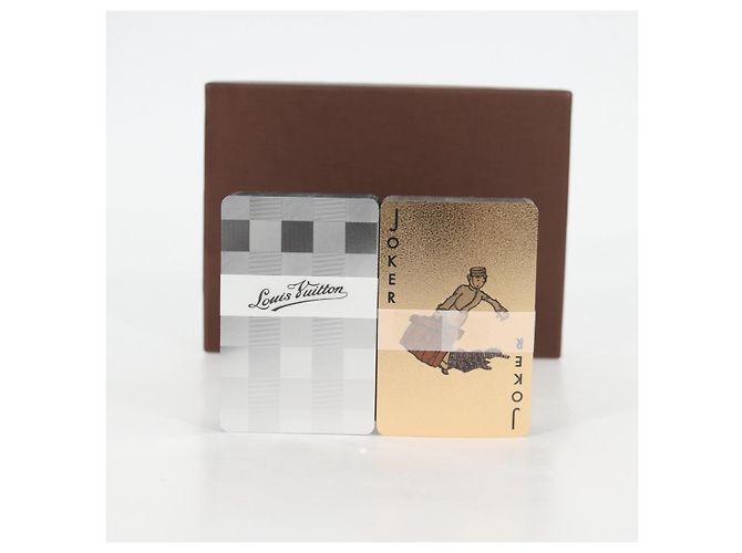 LOUIS VUITTON Jeu de cartes Damier Argent Or LV Auth 133203SAM Argenté Doré - vue 6