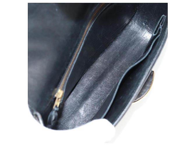 Hermès HERMES Borsa a Spalla Martine Vert Pelle Nera Oro Auth 135513SAM Nero D'oro - vista 12