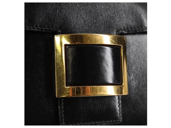 Hermès HERMES Borsa a Spalla Martine Vert Pelle Nera Oro Auth 135513SAM Nero D'oro - vista 19