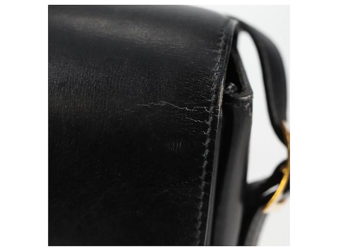 Hermès HERMES Borsa a Spalla Martine Vert Pelle Nera Oro Auth 135513SAM Nero D'oro - vista 2