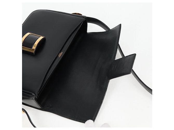 Hermès HERMES Borsa a Spalla Martine Vert Pelle Nera Oro Auth 135513SAM Nero D'oro - vista 20