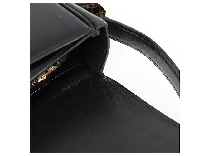 Hermès HERMES Borsa a Spalla Martine Vert Pelle Nera Oro Auth 135513SAM Nero D'oro - vista 21