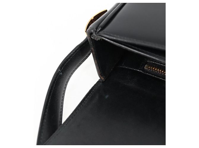 Hermès HERMES Borsa a Spalla Martine Vert Pelle Nera Oro Auth 135513SAM Nero D'oro - vista 22