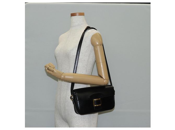 Hermès HERMES Borsa a Spalla Martine Vert Pelle Nera Oro Auth 135513SAM Nero D'oro - vista 30