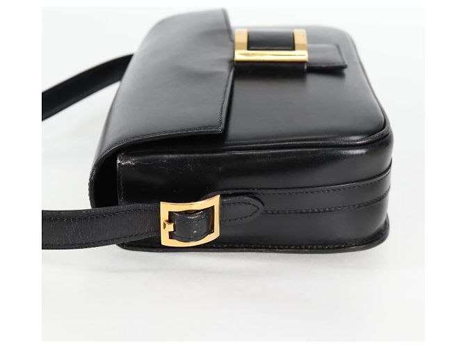 Hermès HERMES Borsa a Spalla Martine Vert Pelle Nera Oro Auth 135513SAM Nero D'oro - vista 4