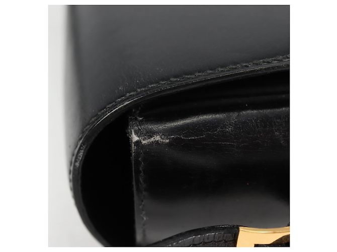Hermès HERMES Borsa a Spalla Martine Vert Pelle Nera Oro Auth 135513SAM Nero D'oro - vista 5