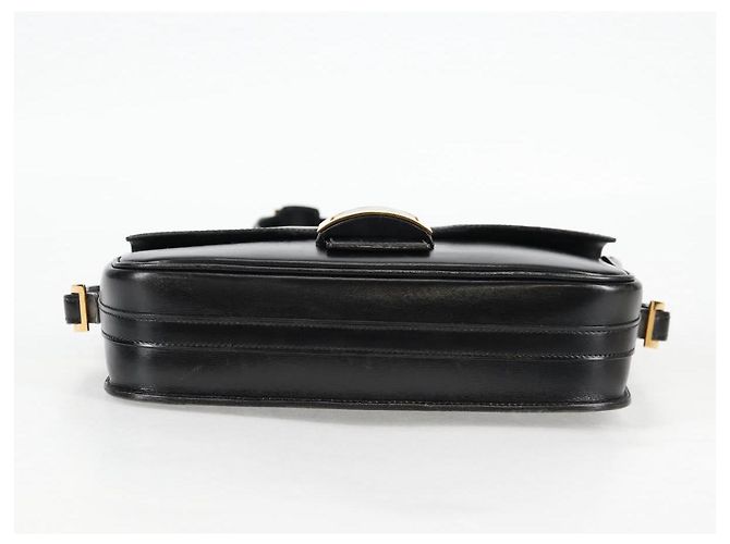 Hermès HERMES Borsa a Spalla Martine Vert Pelle Nera Oro Auth 135513SAM Nero D'oro - vista 7
