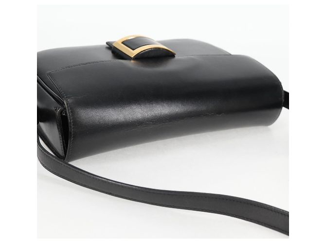 Hermès HERMES Borsa a Spalla Martine Vert Pelle Nera Oro Auth 135513SAM Nero D'oro - vista 8