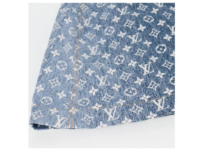 Falda A de denim Monogram Jaguar LOUIS VUITTON 34 Azul 1A9NK9 Auth LV 133644SAM - vista 10