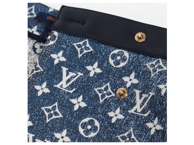 Falda A de denim Monogram Jaguar LOUIS VUITTON 34 Azul 1A9NK9 Auth LV 133644SAM - vista 14