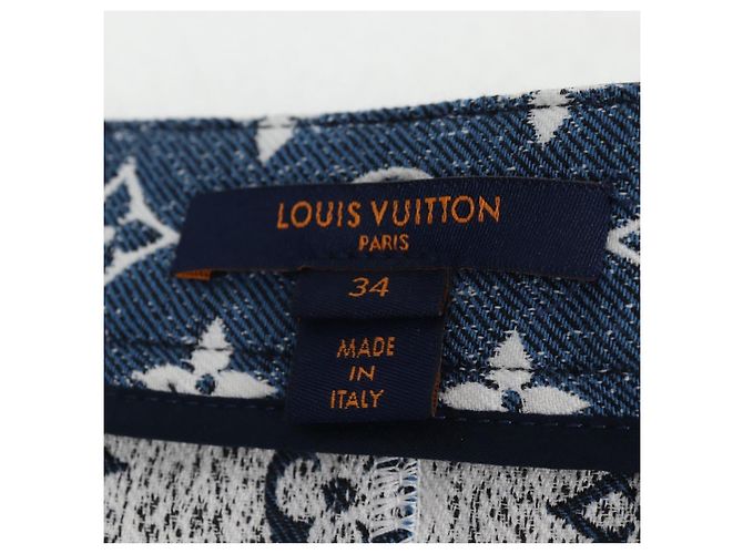 Falda A de denim Monogram Jaguar LOUIS VUITTON 34 Azul 1A9NK9 Auth LV 133644SAM - vista 19