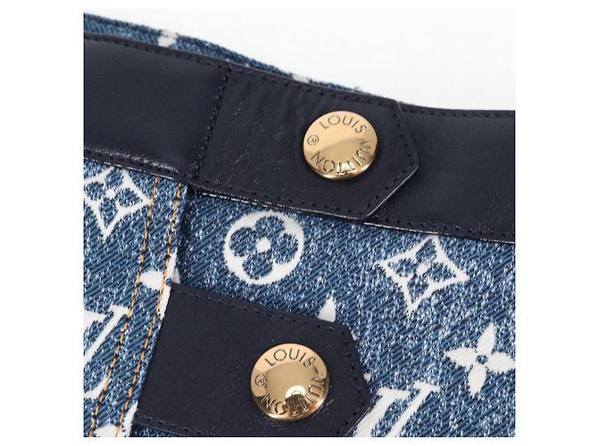 Falda A de denim Monogram Jaguar LOUIS VUITTON 34 Azul 1A9NK9 Auth LV 133644SAM - vista 6