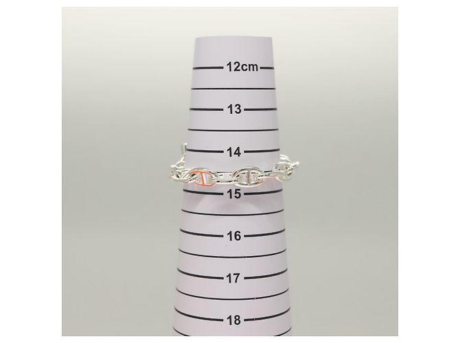 Hermès HERMES Bracciale Chene Dunkle MM Ag925 14 Link Argento Auth 132989SM - vista 11