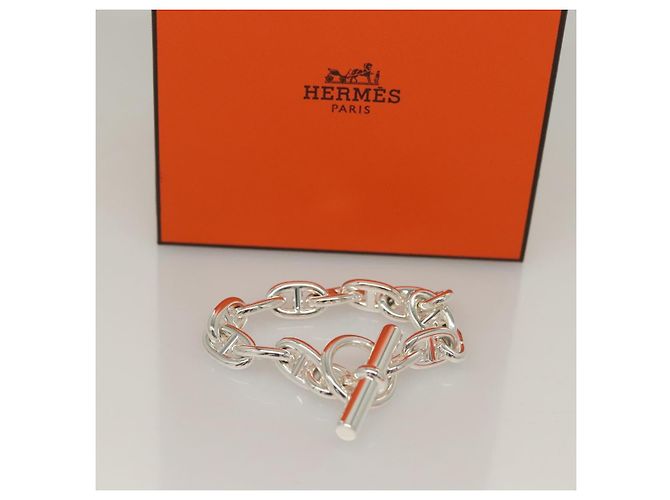 Hermès HERMES Bracciale Chene Dunkle MM Ag925 14 Link Argento Auth 132989SM - vista 12