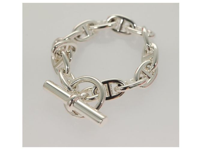 Hermès HERMES Bracciale Chene Dunkle MM Ag925 14 Link Argento Auth 132989SM - vista 5
