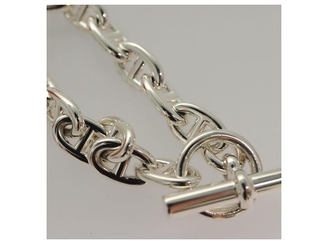 Hermès HERMES Bracciale Chene Dunkle MM Ag925 14 Link Argento Auth 132989SM - vista 7