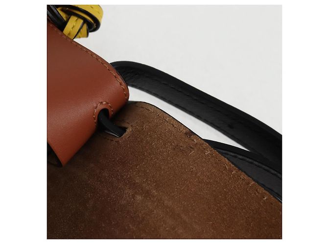 LOEWE Borsa a Spalla Anagram Rainbow Gate in Pelle Marrone Auth 134968SAM - vista 10