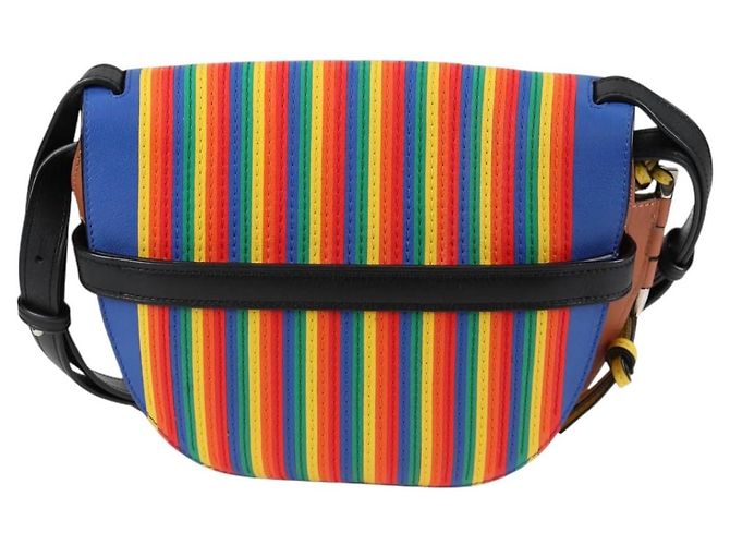 LOEWE Borsa a Spalla Anagram Rainbow Gate in Pelle Marrone Auth 134968SAM - vista 2
