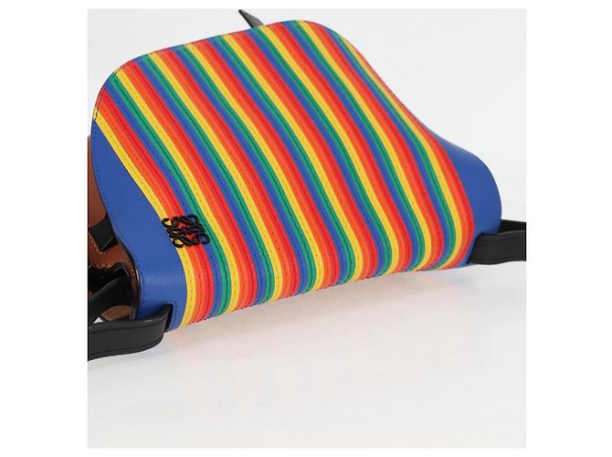 LOEWE Borsa a Spalla Anagram Rainbow Gate in Pelle Marrone Auth 134968SAM - vista 6