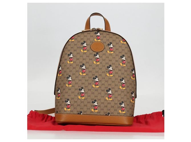 Mochila Gucci Micro GG Supreme Colaboración Disney PVC 552884 Auth 134962SM Beige Dorado - vista 12