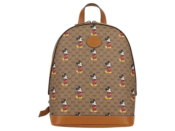 Mochila Gucci Micro GG Supreme Colaboración Disney PVC 552884 Auth 134962SM Beige Dorado - vista 13