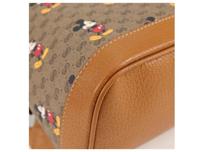 Mochila Gucci Micro GG Supreme Colaboración Disney PVC 552884 Auth 134962SM Beige Dorado - vista 9
