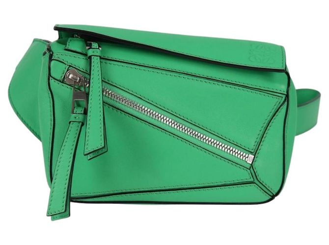 LOEWE Borsa a corpo Anagram Puzzle in pelle verde argento Auth 133192SAM - vista 13