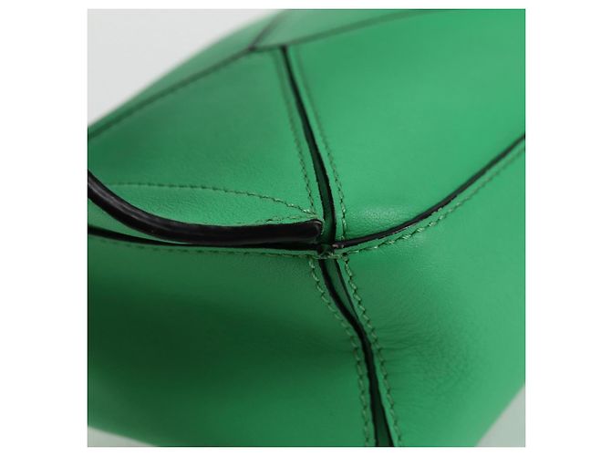 LOEWE Borsa a corpo Anagram Puzzle in pelle verde argento Auth 133192SAM - vista 17