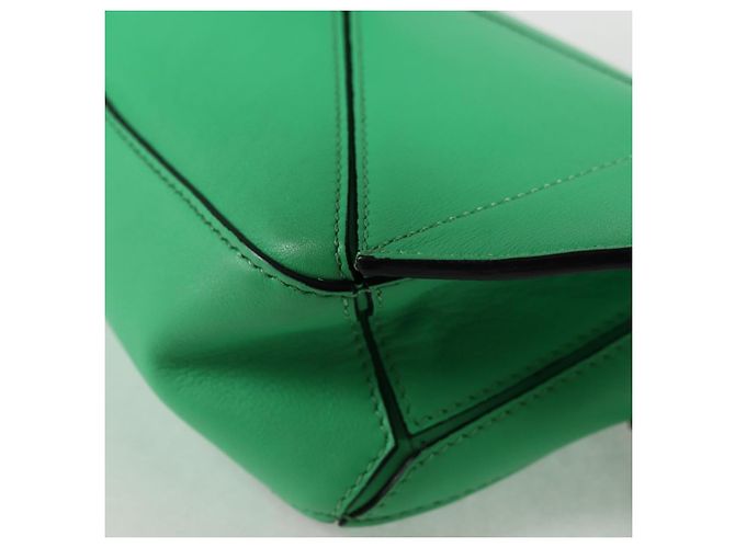 LOEWE Borsa a corpo Anagram Puzzle in pelle verde argento Auth 133192SAM - vista 18