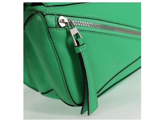 LOEWE Borsa a corpo Anagram Puzzle in pelle verde argento Auth 133192SAM - vista 19