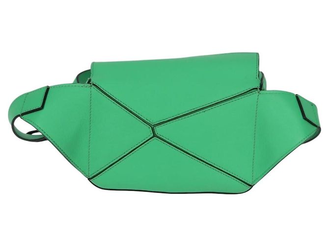 LOEWE Borsa a corpo Anagram Puzzle in pelle verde argento Auth 133192SAM - vista 2