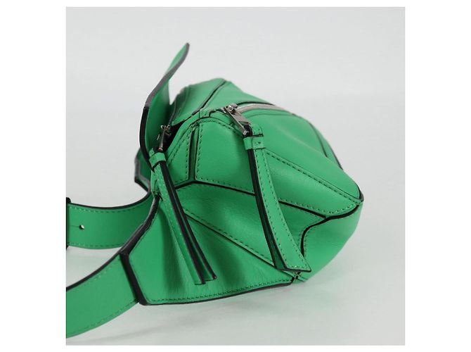 LOEWE Borsa a corpo Anagram Puzzle in pelle verde argento Auth 133192SAM - vista 3
