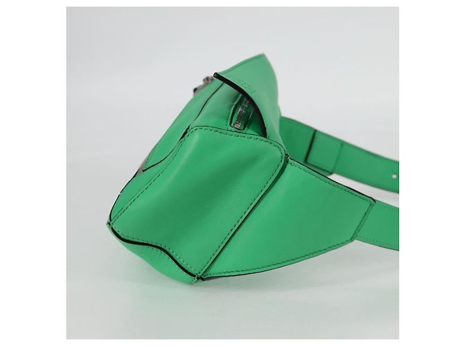 LOEWE Borsa a corpo Anagram Puzzle in pelle verde argento Auth 133192SAM - vista 4