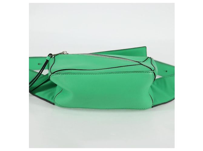 LOEWE Borsa a corpo Anagram Puzzle in pelle verde argento Auth 133192SAM - vista 5