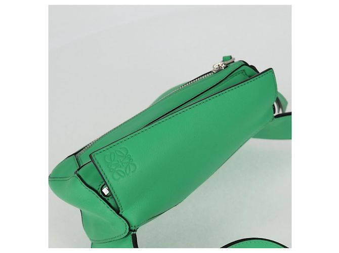 LOEWE Borsa a corpo Anagram Puzzle in pelle verde argento Auth 133192SAM - vista 6