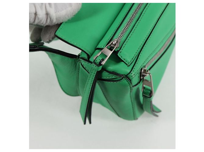 LOEWE Borsa a corpo Anagram Puzzle in pelle verde argento Auth 133192SAM - vista 9